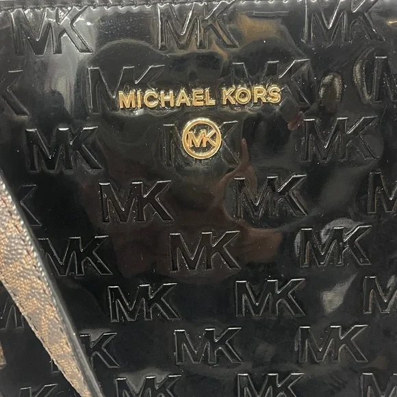 Michael Kors Sullivan Patent Leather Black and Brown Satchel Crossbody & Wallet - Picture 11 of 14